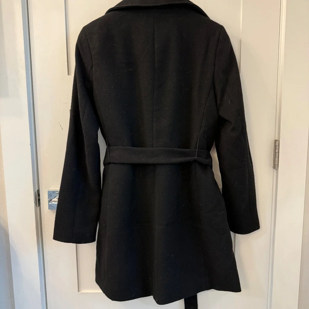 Black Wrap Coat - Picture 2 of 3